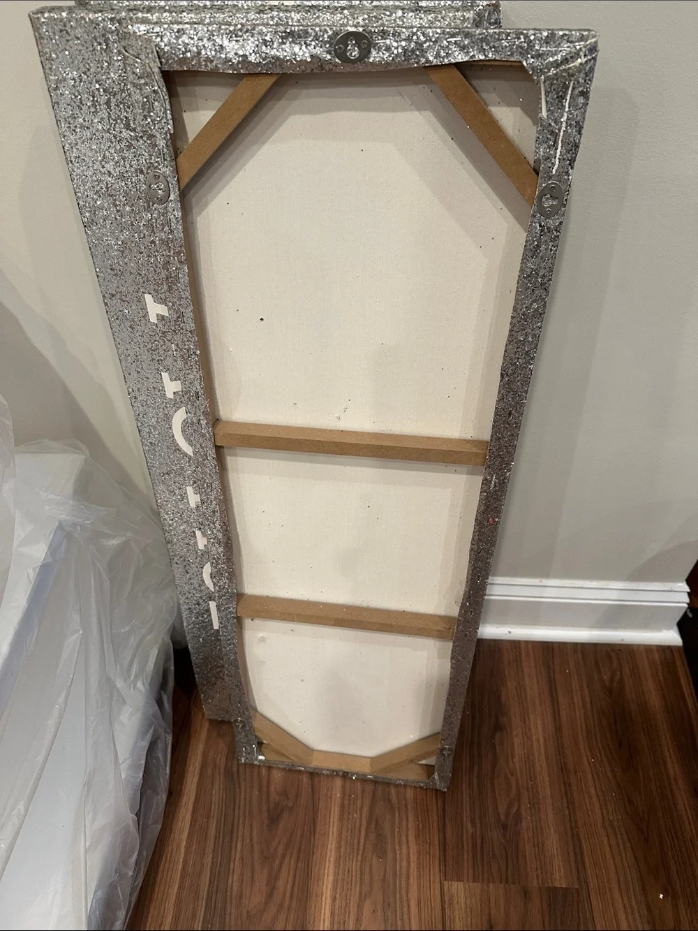 1 large Silver Glitter arrow picture photo sign wall decor party